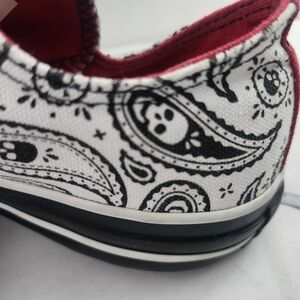 Converse Skeleton Black and White Red Paisley Sneakers